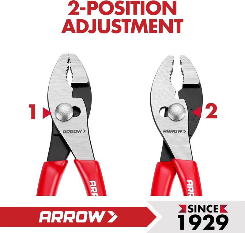 Arrow Fastener ARROW 6" Slip Joint Pliers, Small Pliers with Thick Dip-Grip Handle, High Carbon Steel, Strong Grip Jaws, Pliers Tool for Gripping, Loosening Nuts and Bolts, Cutting Steel Wire - Image 4